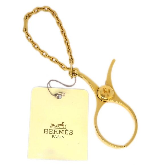 Hermes Filou Glove Holder Clip Gold Small Good 195741 - Picture 1 of 4